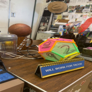 Earl Hills of SOU Ashland and fun on his desk